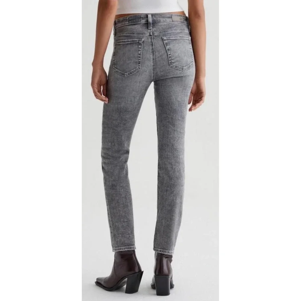 AG Adriano Goldschmied Mari High Rise Slim Straight Faded Grey Jeans 30 Stretch - Picture 2 of 13